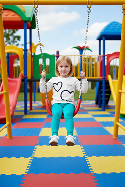 PayBuy Дівчачий комплект з бавовняної тканини з серцевим візерунком, з довгими рукавами та лосинами, якісний, стильний, зручний