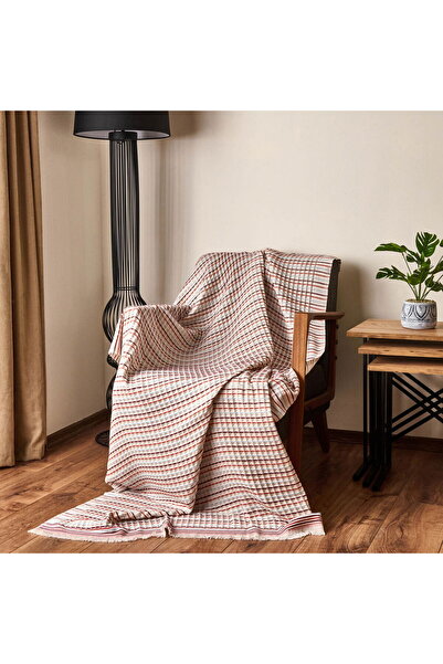 MATMEL Soft Waffle Sofa Throw - Ecru / Tile - 120X170 cm