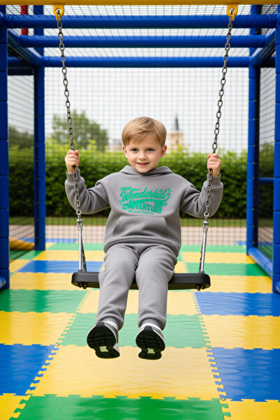 PayBuy Boy's Hooded Oversized Cotton Slogan Printed Bottom Top Set Quality Stylish Comfortable