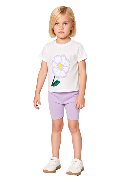 PayBuy Girls' Cotton Crew Neck Short Sleeve Top and Leggings Set Quality Stylish Comfortable