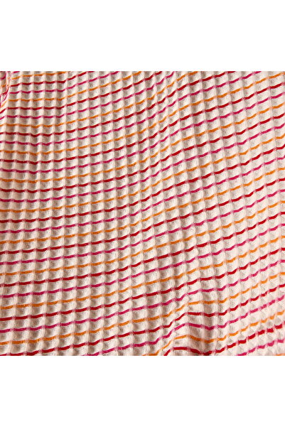 MATMEL Soft Waffle Sofa Throw - Ecru / Burgundy - 120X170 cm