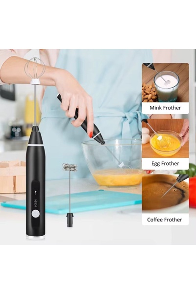 hoffmans Efficient 2-in-1 Electric Vertical Foam Mixer - Ideal for Coffee, Whipped Cream, Purees and Dessert