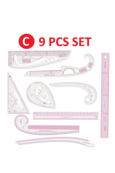 BGA C model moda tasarım gönye cetvel çizim fransız terzi cetvel dikiş işaret...