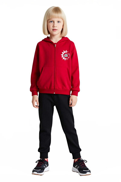 PayBuy Girl's Slogan Printed Zippered Top and Sweatpants Set Quality Stylish Comfortable