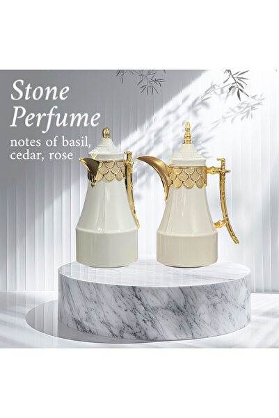 Generic White and gold tea and coffee thermos set