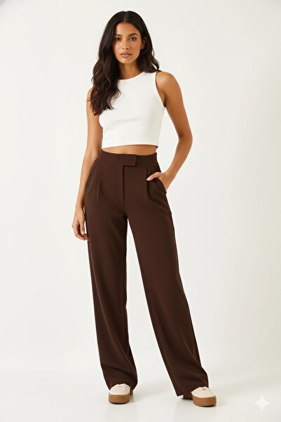 Le Touche Women's Waist Velcro Palazzo Casual Pants