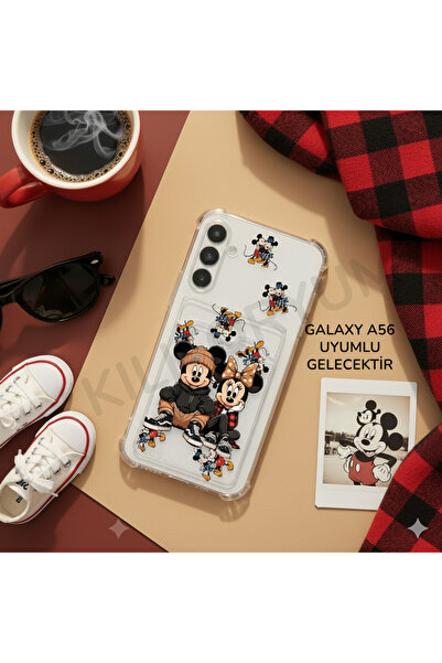 Kılıforyum حافظة لهاتف سامسونج جالاكسي A56 مع حامل بطاقات وحماية للكاميرا وحم...