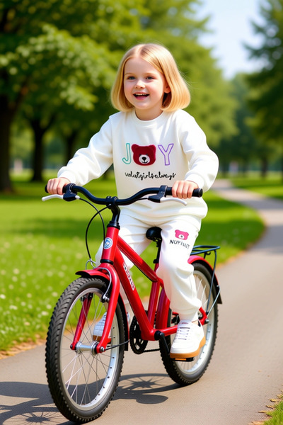 PayBuy Girl's Cute Teddy Bear Printed Cotton Thin Tracksuit Set Quality Stylish Comfortable