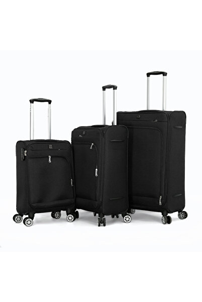 Generic 3-Piece Softside Luggage Set (Black)