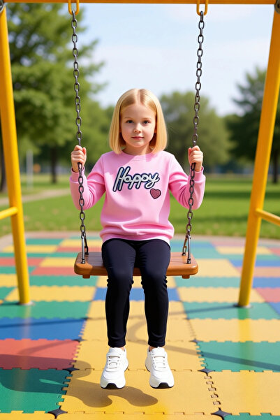 PayBuy Girl's Heart Pattern Cotton Crew Neck Long Sleeve Top and Leggings Set Quality Stylish Comfortable