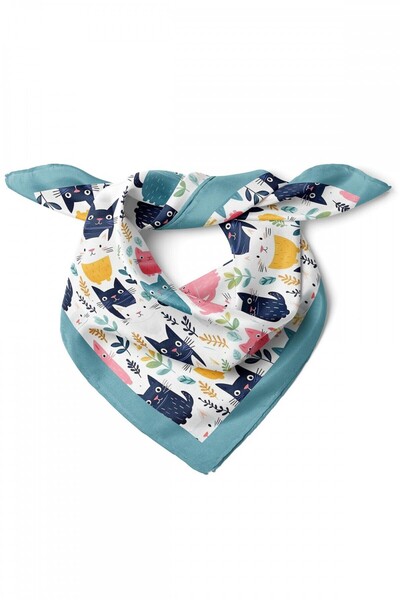 Genel Markalar KADIN KEDİ RENKLİ DESENLİ FULAR