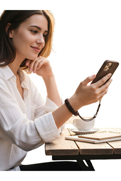 My Strape حزام هاتف من الباراكورد البني متوافق مع جميع الأغطية