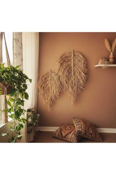 YKY CO El yapımı dekoratif Bohem rafya yaprak duvar süsü