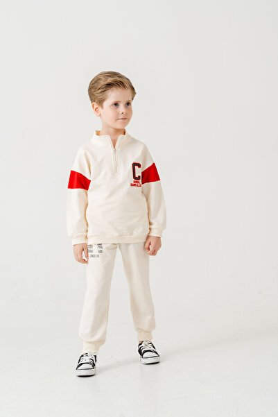 Chicsy Baby Erkek Çocuk Yarım Fermuarlı Mevsimlik Eşofman Takımı 2-3-4-5-6 Yaş