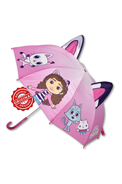 Dreamworks Children's manual umbrella, Gabby's Dollhouse with 3D ears, Ø71 cm (official license)