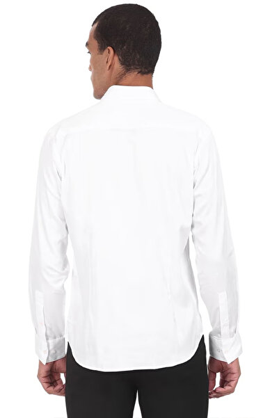 U.S. Polo Assn. Mens White Premium Satin Tailored Fit Shirt
