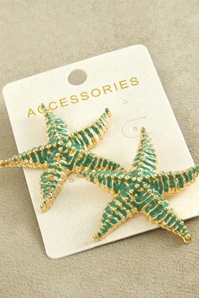 ZERO LAND Nrzsnt Starfish Enamel Zr (215218) Model Earrings-Turquoise