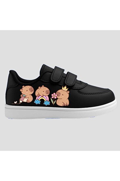 LİASSHOES Capy Capy Bara Cute Animal Printed Black Band Children's Sports Shoes Sneaker