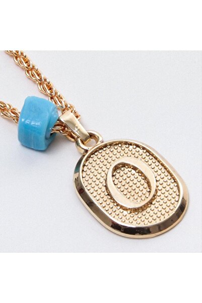 ZERO LAND قلادة نسائية من البلاستيك مطرزة بحروف O ملتوية