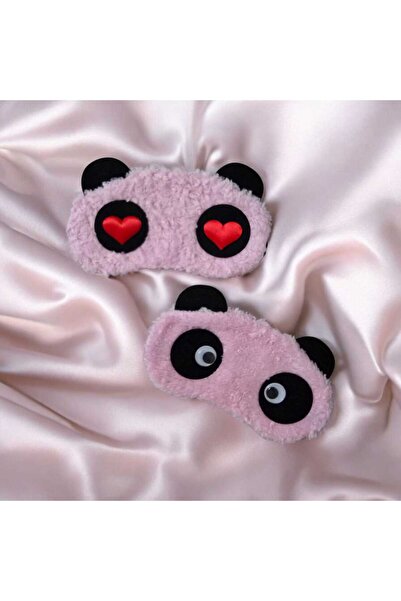 diclecollection 2'li Pembe Peluş Panda Uyku Bandı, Seyahat Bandı
