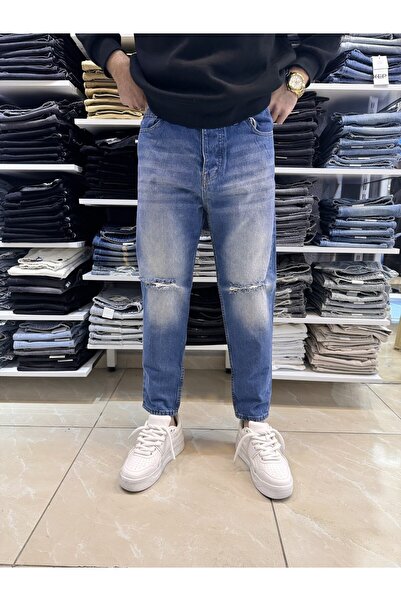 Casualmen32 Csl Diz Yırtık Boyfriend Jean