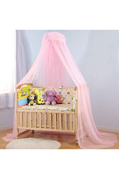 Kardett Pink canopy + Baby crib support - fine mosquito net, decorative dome, decoration for the child room