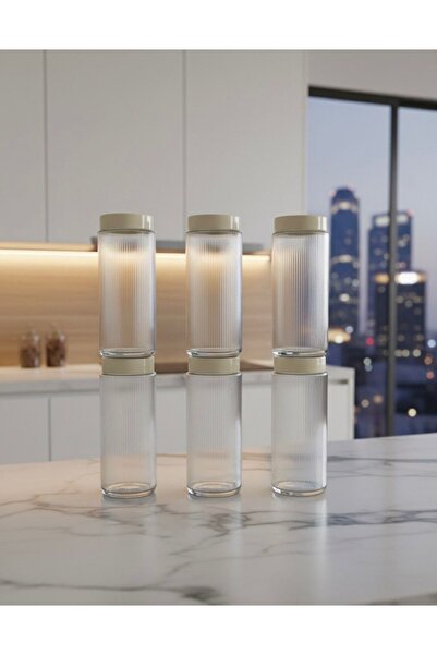 Buğra Home وعاء زجاجي متعدد الأغراض سعة 1 لتر/24 سم، عبوة من 6 قطع