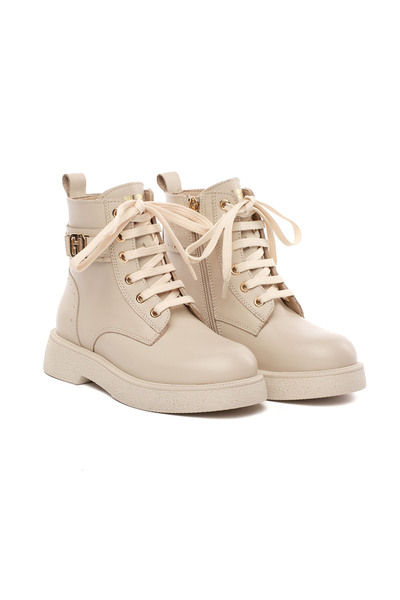 Greyder Girl's Black Genuine Leather Military Boots 5K5Zb59667