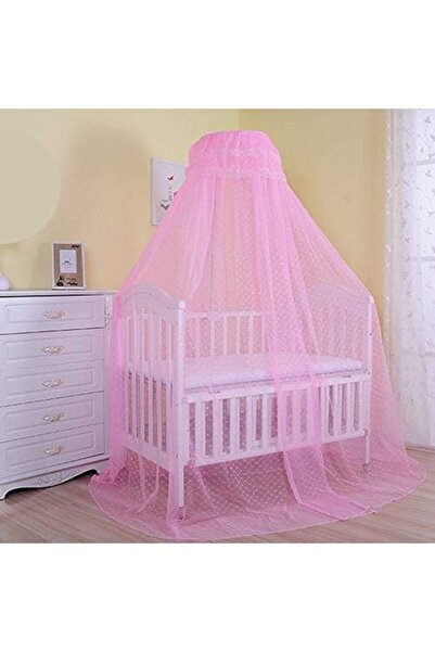 Kardett Pink canopy + Baby crib support - fine mosquito net, decorative dome, decoration for the child room