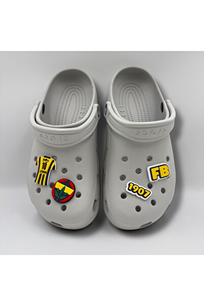 Crocs Terlik Süsü ve Aksesuarı – Jibbitz 3D Sarı Lacivert Jhon Duran 10 No Forma ,Logo, Tarih, Yazı Set