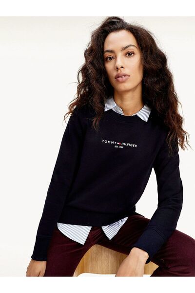 Hilfiger Denim ._TommyHilfiger سويت شيرت نسائي من القطن العضوي