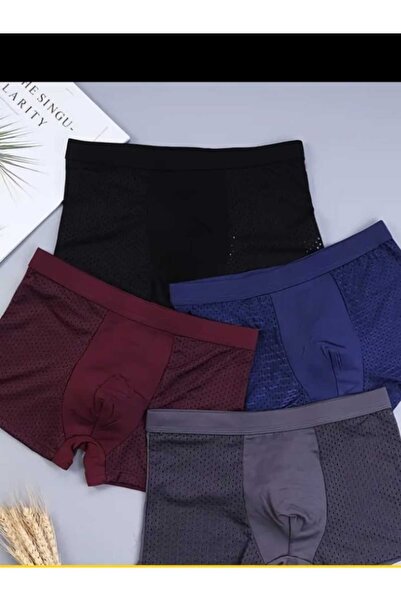 Butik Delikli Esnek Nefes Alan Boxer 4lü