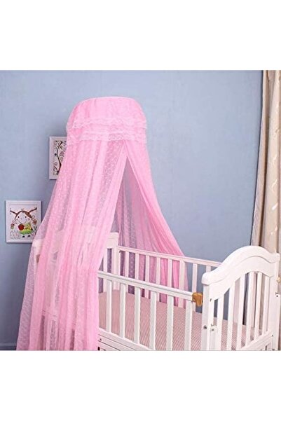 Kardett Pink canopy + Baby crib support - fine mosquito net, decorative dome, decoration for the child room