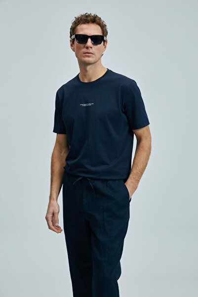 Lufian 111190350 Karl Smart Men's Chino Trousers Slim Fit Men's Trousers Dark Blue