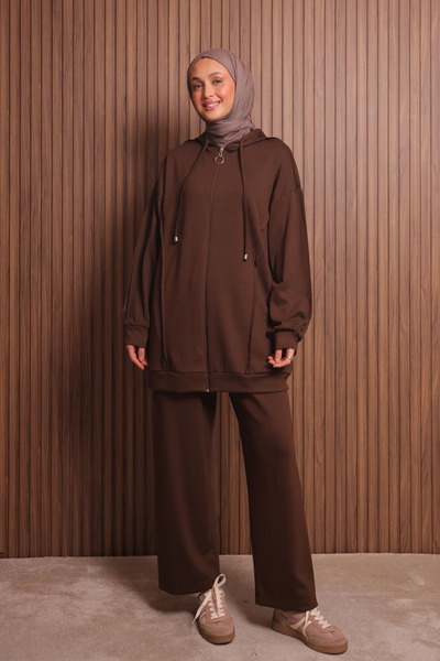 Mogi Butik Γυναικείο ύφασμα Modal oversized με κουκούλα Σετ Χιτζάμπ 3120