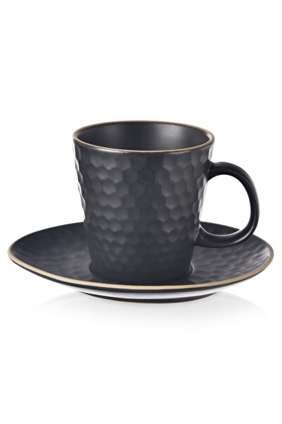 Other TEA TIME Black Ceramic Espresso Cup and Saucer 95ml