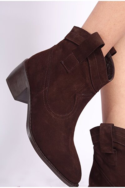 Mariolucci Kadın Mini Bot Hakiki Deri Kahverengi Süet