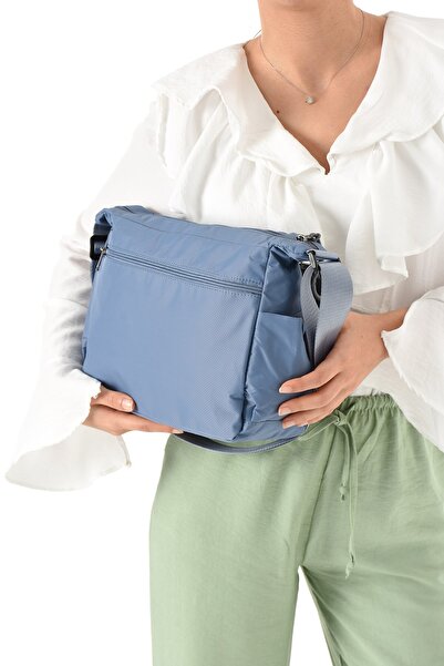 RKY SERENITY Sanmorris Women's 3-Compartment Parachute Fabric Adjustable Crossbody Bag