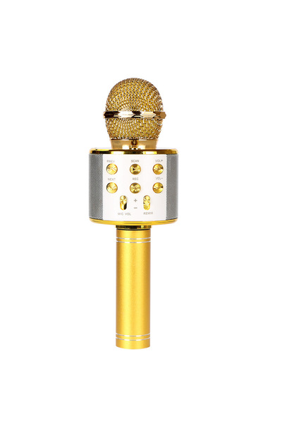 MRG Wireless Karaoke Microphone MWS858, Bluetooth, Rechargeable, Speaker, Gold