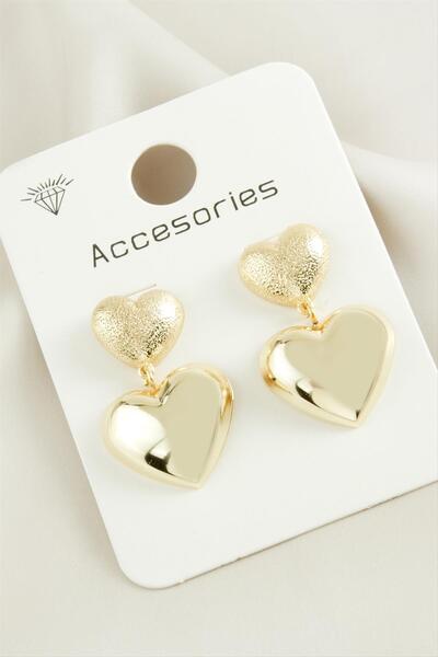 ZERO LAND Nrzsnt Heart Trend (234245) Metal Earrings-Yellow