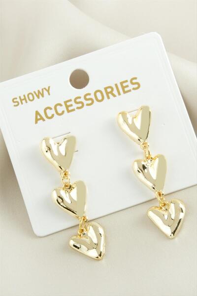 ZERO LAND Nrzsnt Heart Trend (234253) Metal Earrings-Yellow