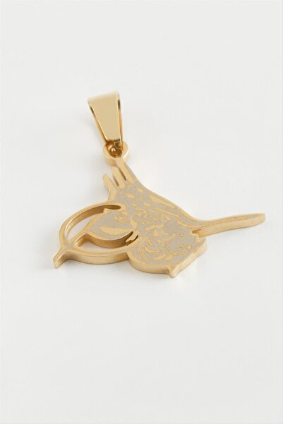 LTG Nova قلادة NRZSNT Tuğra من الفولاذ (133455) 3 سم - أصفر