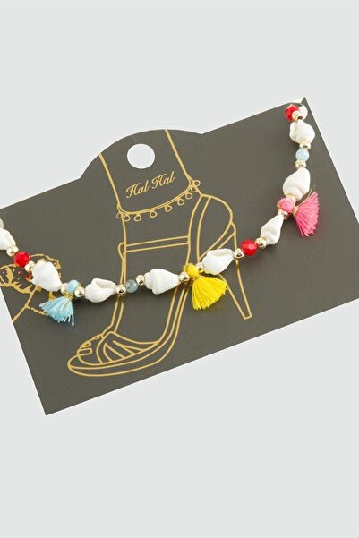 ZERO LAND Nrzsnt Sea Shell Tassel (234653) Bead Anklet-White