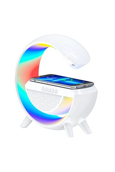 MRG Speaker with Wireless Charger and Lamp MBT2301, Bluetooth, RGB LED, White