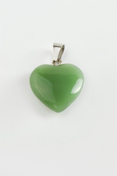 ZERO LAND Nrzsnt Jade Heart Natural Stone (231155) Pendant-Green