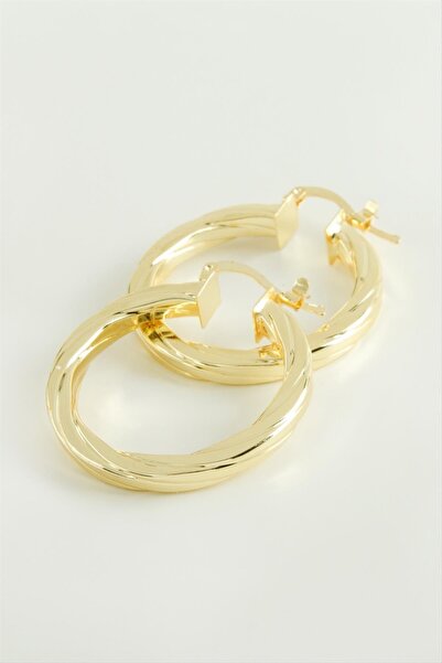 ZERO LAND Nrzsnt Scrunch Hoop Earrings (232845) 3 Cm-Yellow