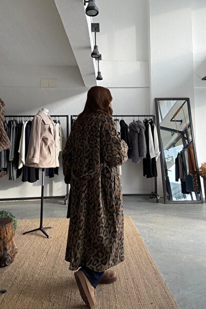 ELVAN TOLON Leopard Patterned Cashmere Coat