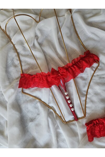 G&H UNDERWEAR İncili string tanga külot bacak bantlı