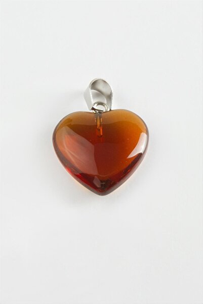 ZERO LAND قلادة من حجر الكوارتز الطبيعي على شكل قلب (234219) - بني