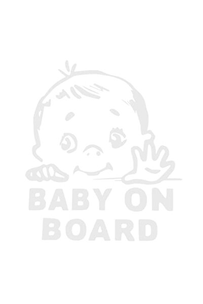 Oracal 651 Sticker Baby on Board, Child, 20 cm, alb